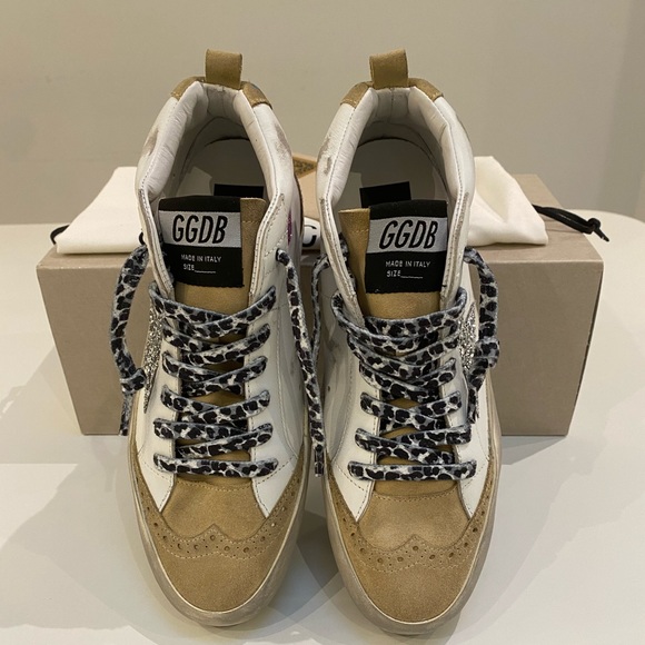 Golden Goose Mid Star White/Cappuccino/Purple NIB - Picture 5 of 11